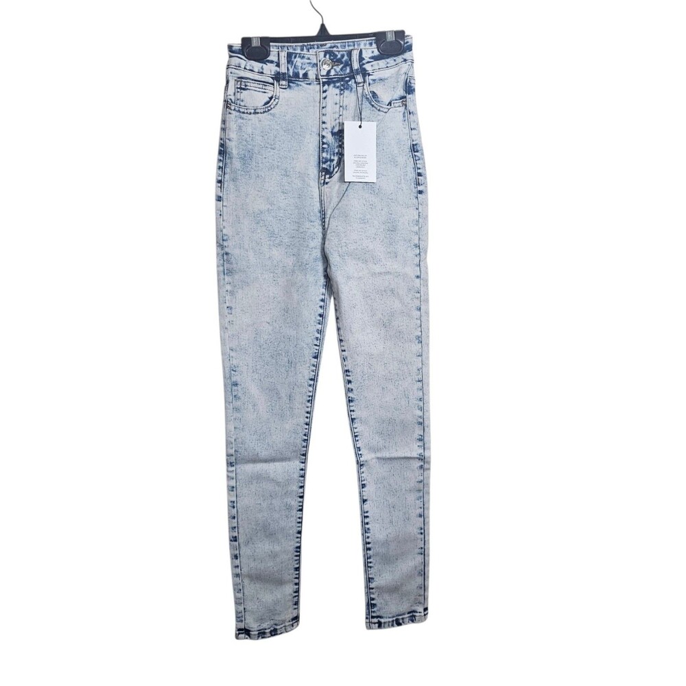 Chipre High Waist Denim Blue Jean 5 Pockets Zipper Button Stretchy Women Size 25